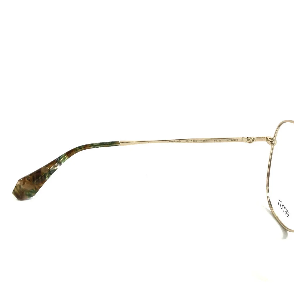 Gigi Studios Eyeglasses Frames VITTORIA 6872/7 Gold Cat Eye Wire Rim 50-17-135